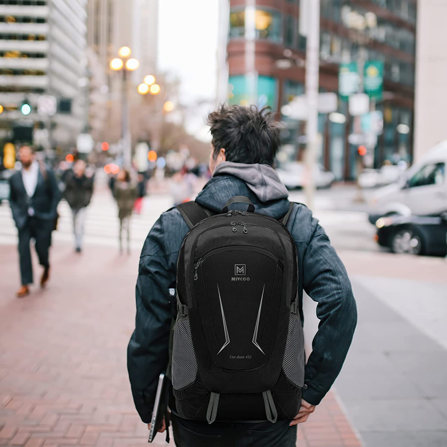 MIYCOO Lightweight Backpack for Men Women - Packable Hiking Travel Backpack - Foldable Outdoor Camping Waterproof Daypack Grey - Image 3